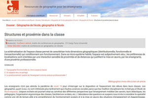 Géographie de l’école, géographie à l’école